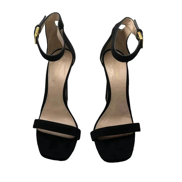 STUART WEITZMAN Black Suede Nudist Ankle Strap - Picture 2 of 12